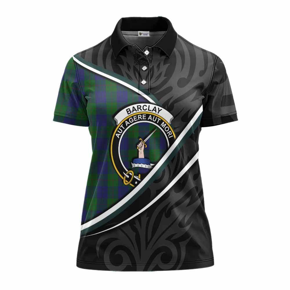 Barclay Tartan Family Crest Women's Polo Shirt Celtic Scottish Thistle Floral - Tartan Vibes Clothing