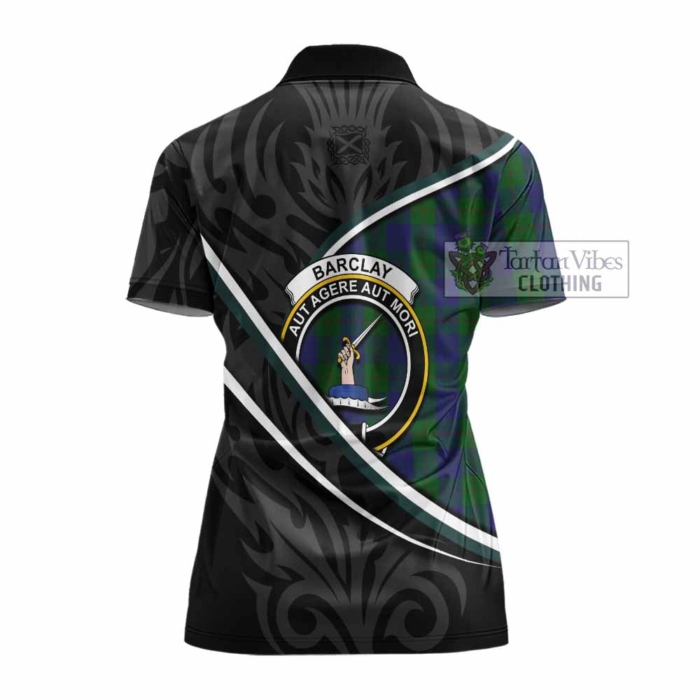 Barclay Tartan Family Crest Women's Polo Shirt Celtic Scottish Thistle Floral - Tartan Vibes Clothing
