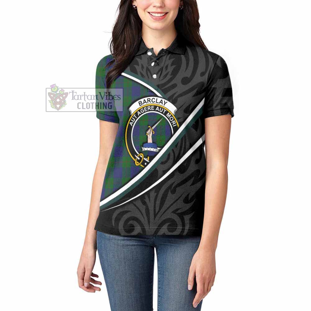 Barclay Tartan Family Crest Women's Polo Shirt Celtic Scottish Thistle Floral - Tartan Vibes Clothing