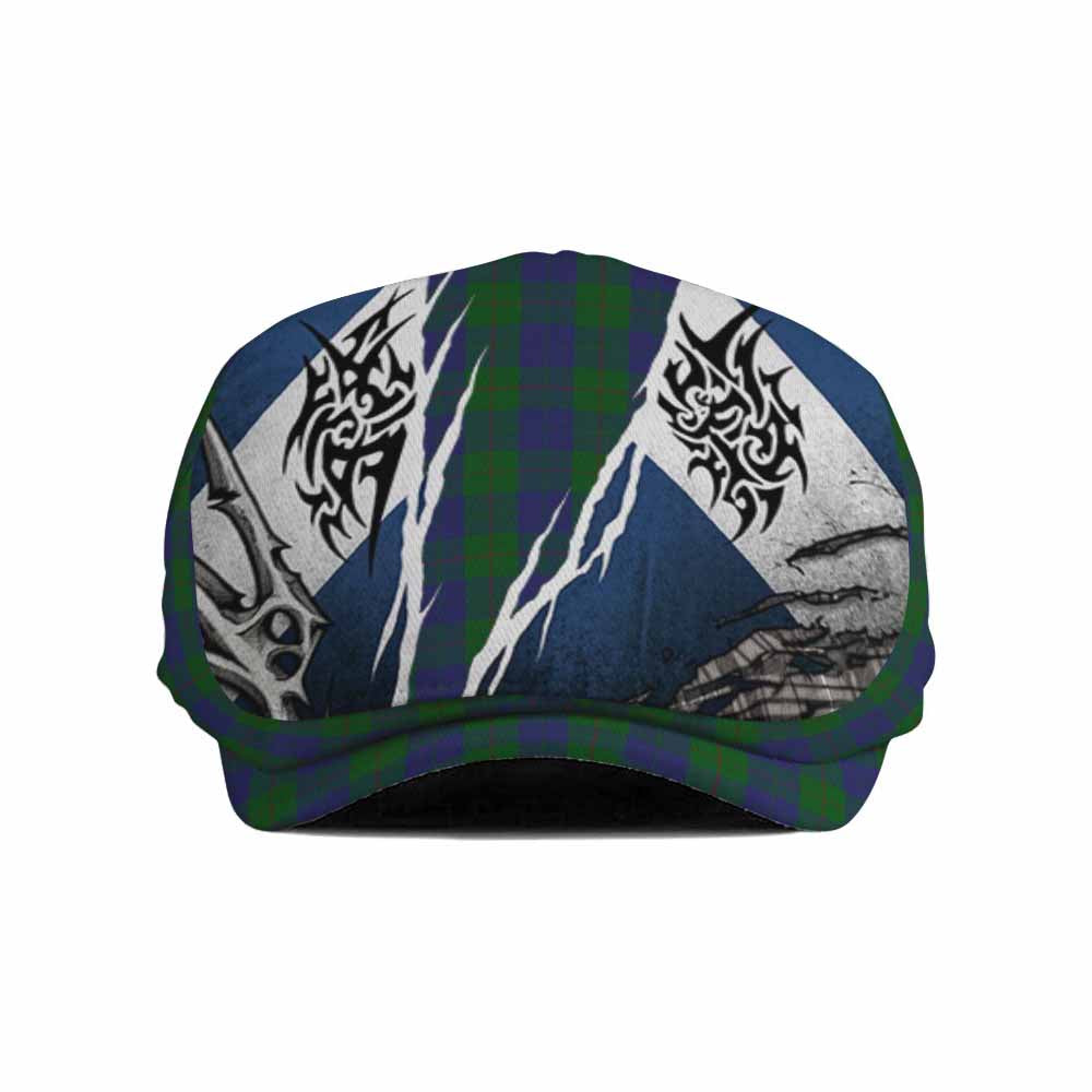 Barclay Tartan Flat Cap, Jeff Cap Scotland Flag Ripped Tribal Design