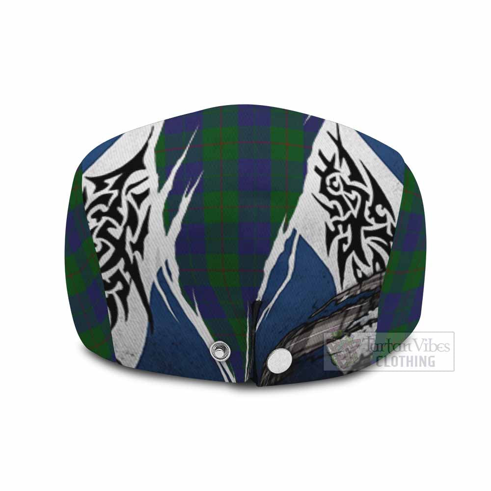 Barclay Tartan Flat Cap, Jeff Cap Scotland Flag Ripped Tribal Design