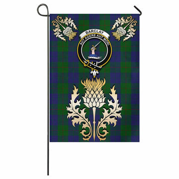 Barclay Tartan Garden Flag with Golden Regal Scottish Thistle Emblem - Tartan Vibes Clothing