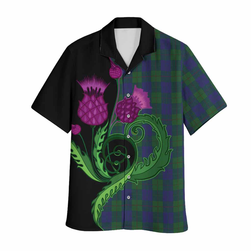 Barclay Tartan Hawaiian Shirt Traditional Scottish Thistle