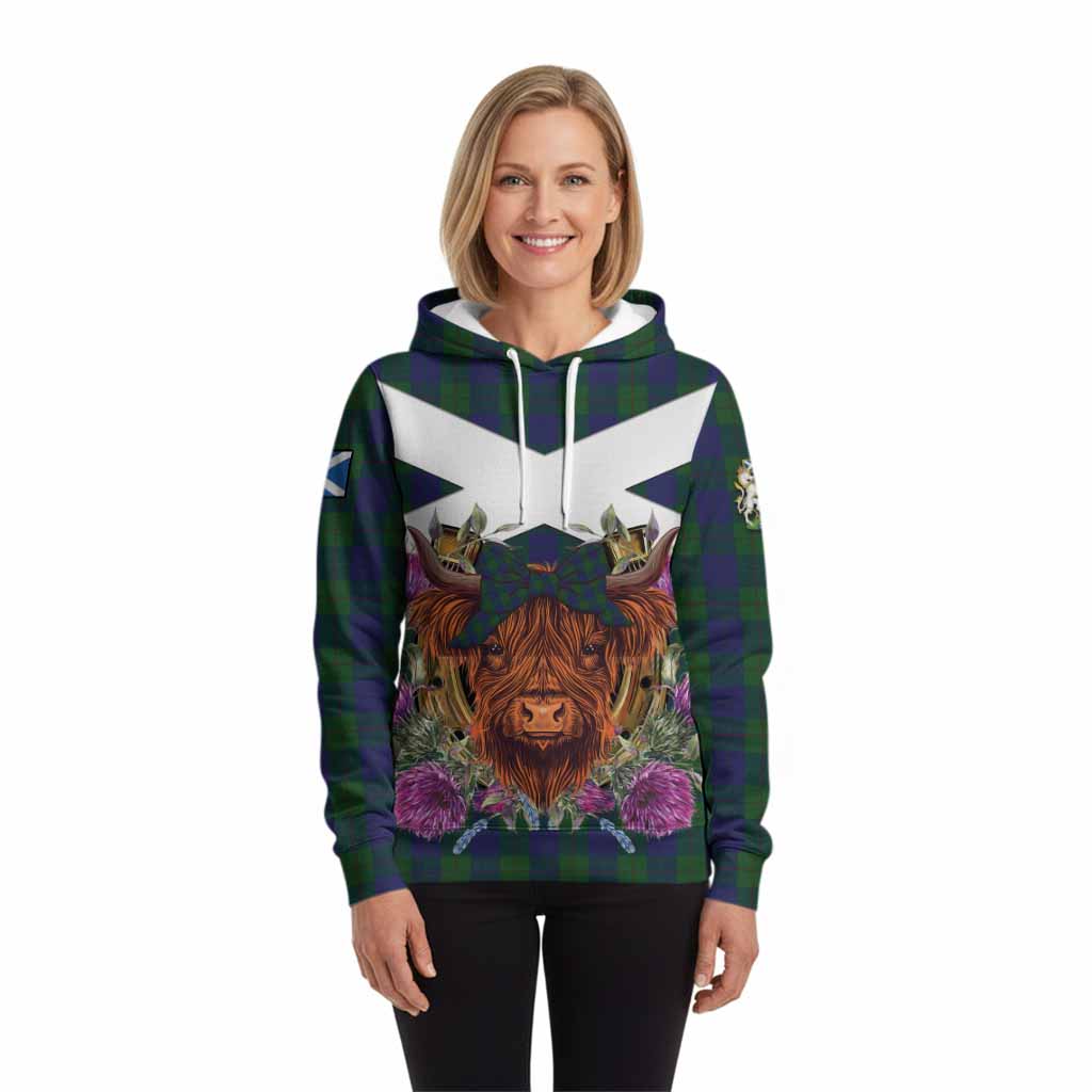 Barclay Tartan Hoodie Scottish Thistle Heilan Coo