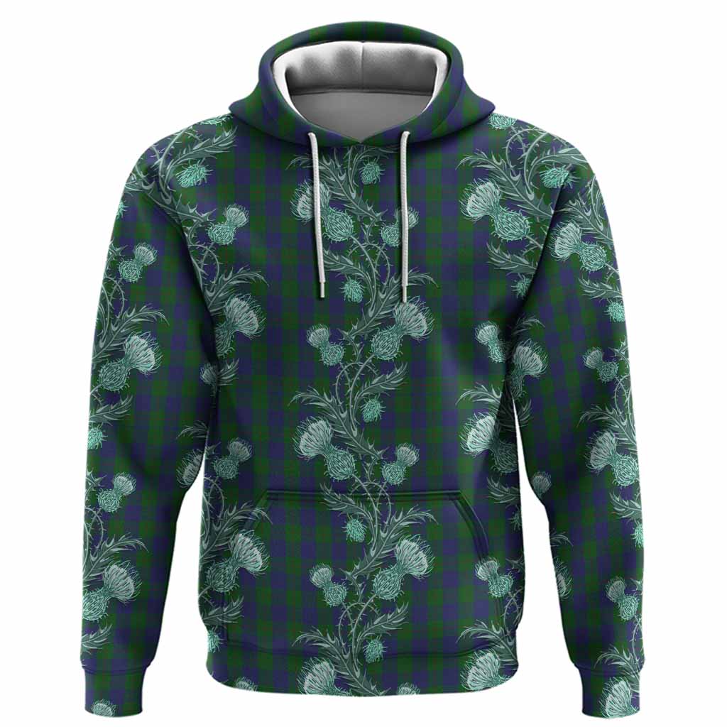 Barclay Tartan Hoodie Seamless Scottish Thistle Flowers