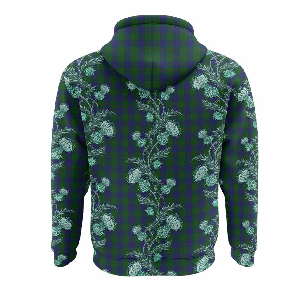 Barclay Tartan Hoodie Seamless Scottish Thistle Flowers