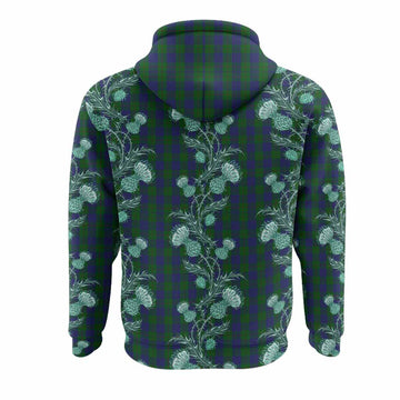 Barclay Tartan Hoodie Seamless Scottish Thistle Flowers
