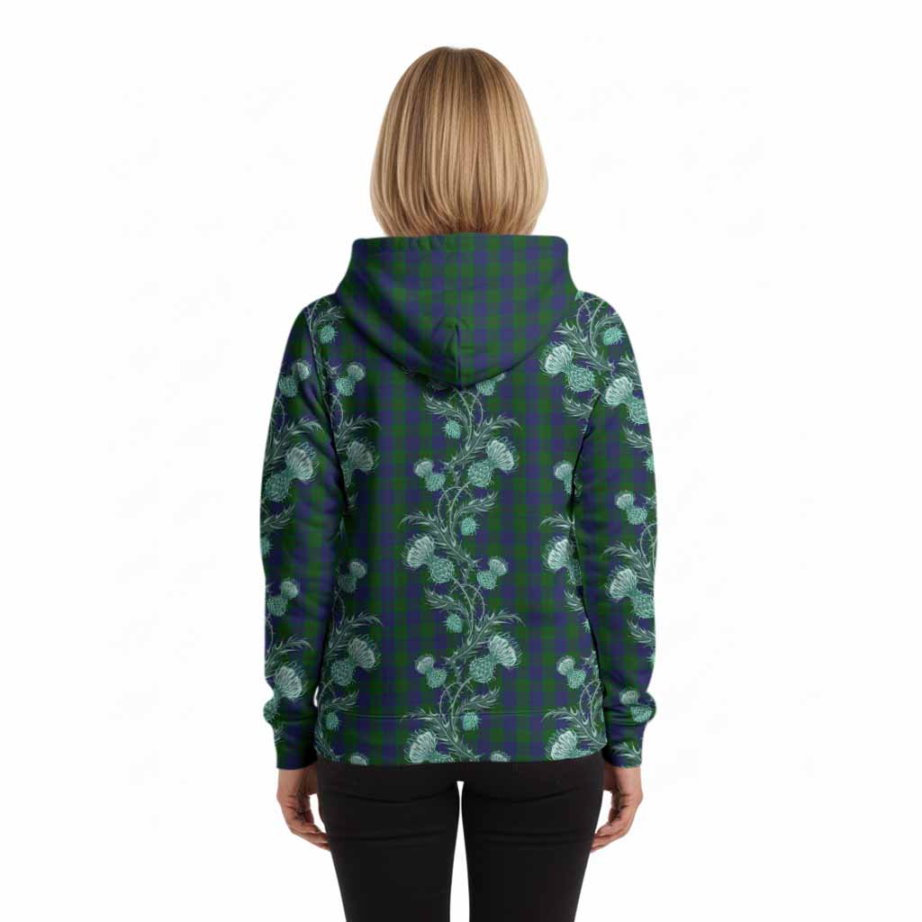 Barclay Tartan Hoodie Seamless Scottish Thistle Flowers