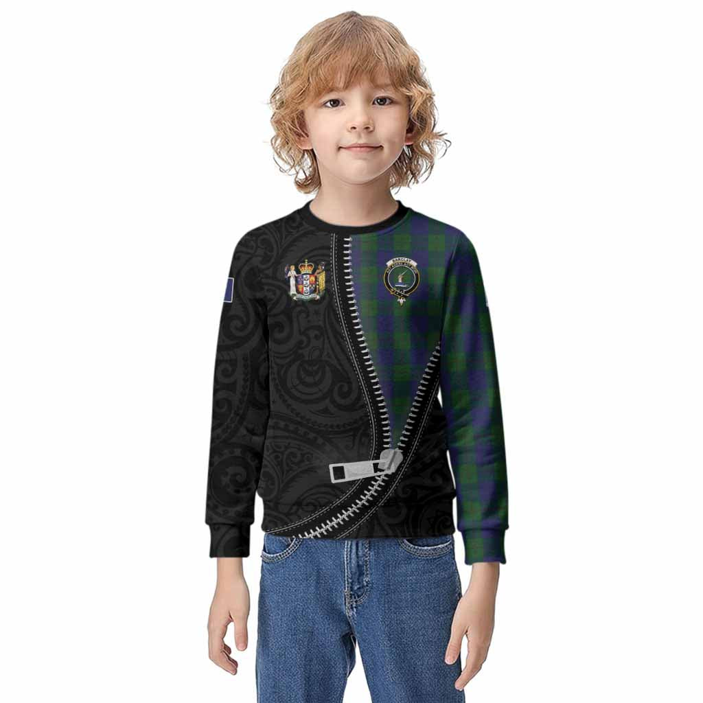Barclay Tartan Kid Knitted Sweatshirt New Zealand Pattern Unique Zipper Stylized