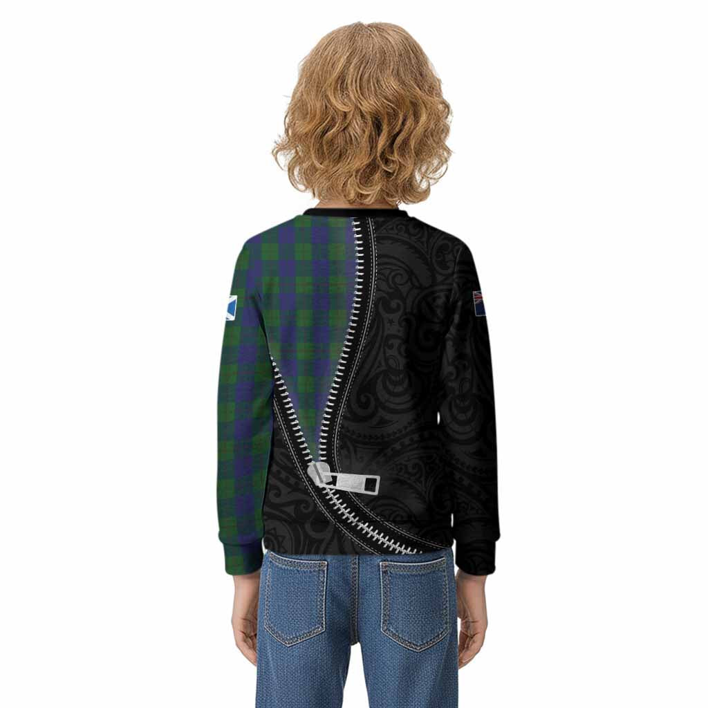Barclay Tartan Kid Knitted Sweatshirt New Zealand Pattern Unique Zipper Stylized