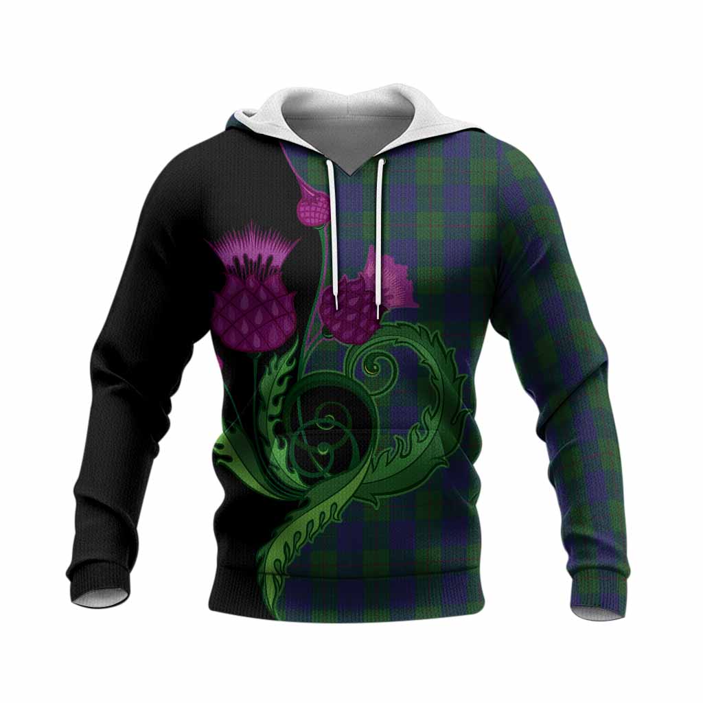 Barclay Tartan Knitted Hoodie Traditional Scottish Thistle