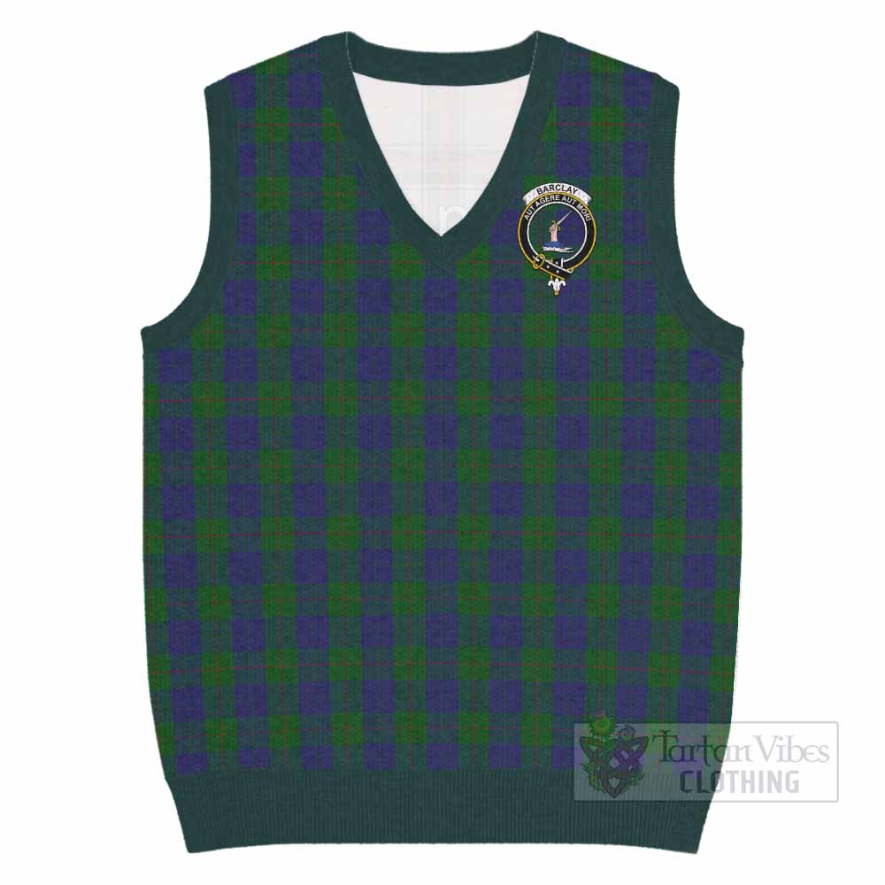 Barclay Tartan Knitted V-Neck Vest with Family Crest - Tartan Vibes Clothing