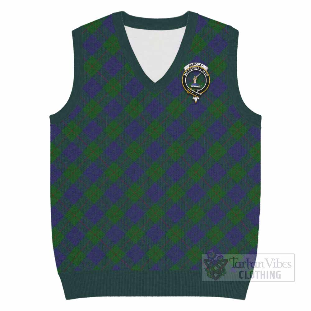 Baxter Tartan Knitted V-Neck Vest with Family Crest Cross Style