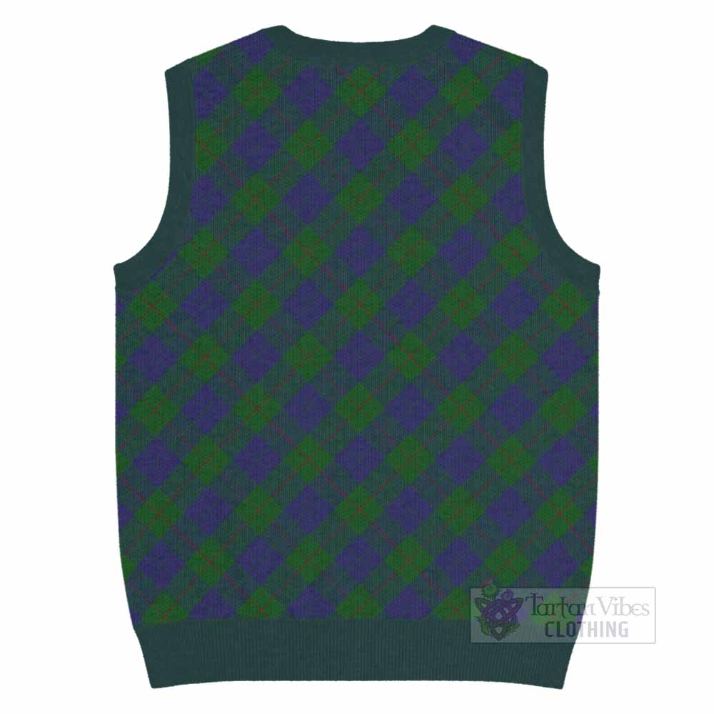 Baxter Tartan Knitted V-Neck Vest with Family Crest Cross Style