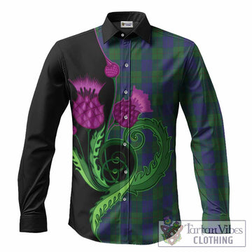 Barclay Tartan Long Sleeve Button Shirts Traditional Scottish Thistle
