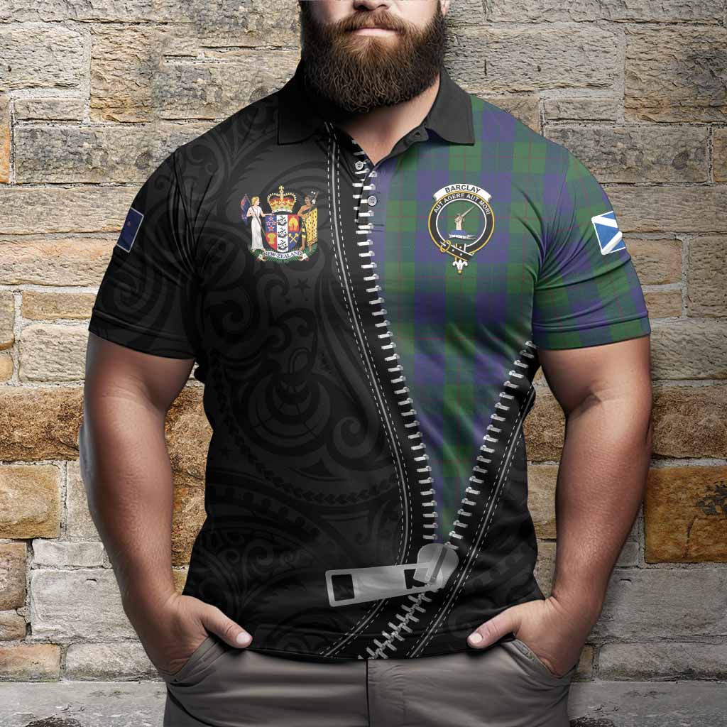 Barclay Tartan Polo Shirt New Zealand Pattern Unique Zipper Stylized