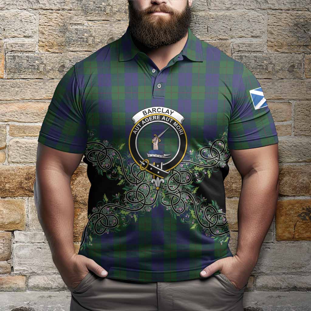 Barclay Tartan Polo Shirt Thistle Scottish Spirit