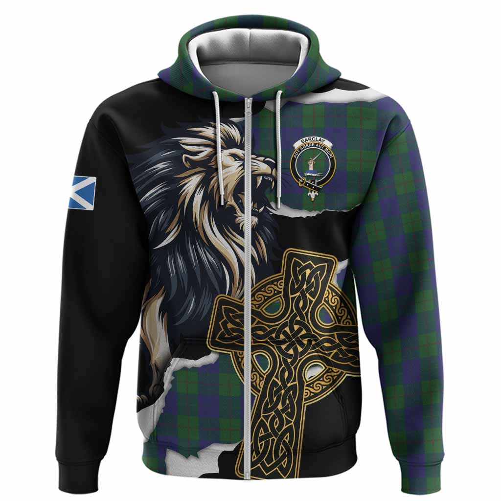 Barclay Tartan Scottish Hoodie Lion Celtic Heritage