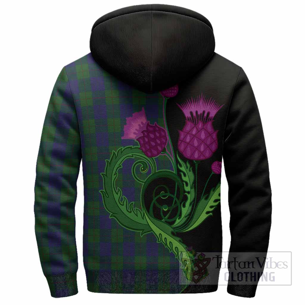 Barclay Tartan Sherpa Hoodie Traditional Scottish Thistle