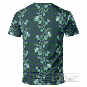 Barclay Tartan T-Shirt Seamless Scottish Thistle Flowers