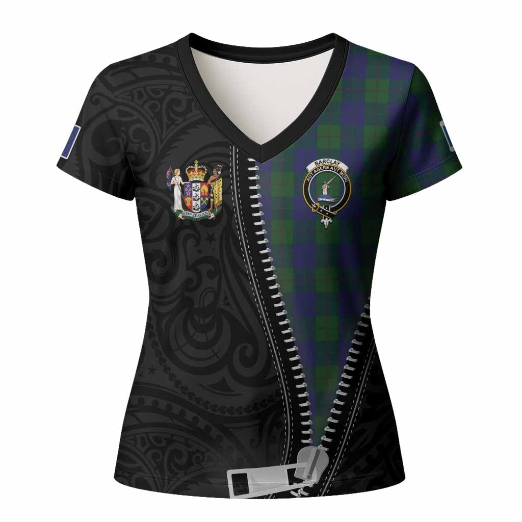 Barclay Tartan Women T shirt New Zealand Pattern Unique Zipper Stylized