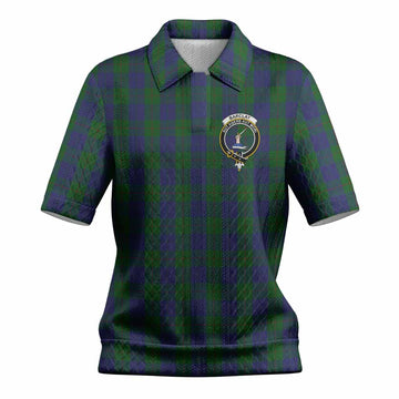 Barclay Tartan Women’s Polo Sweater Top with Family Crest