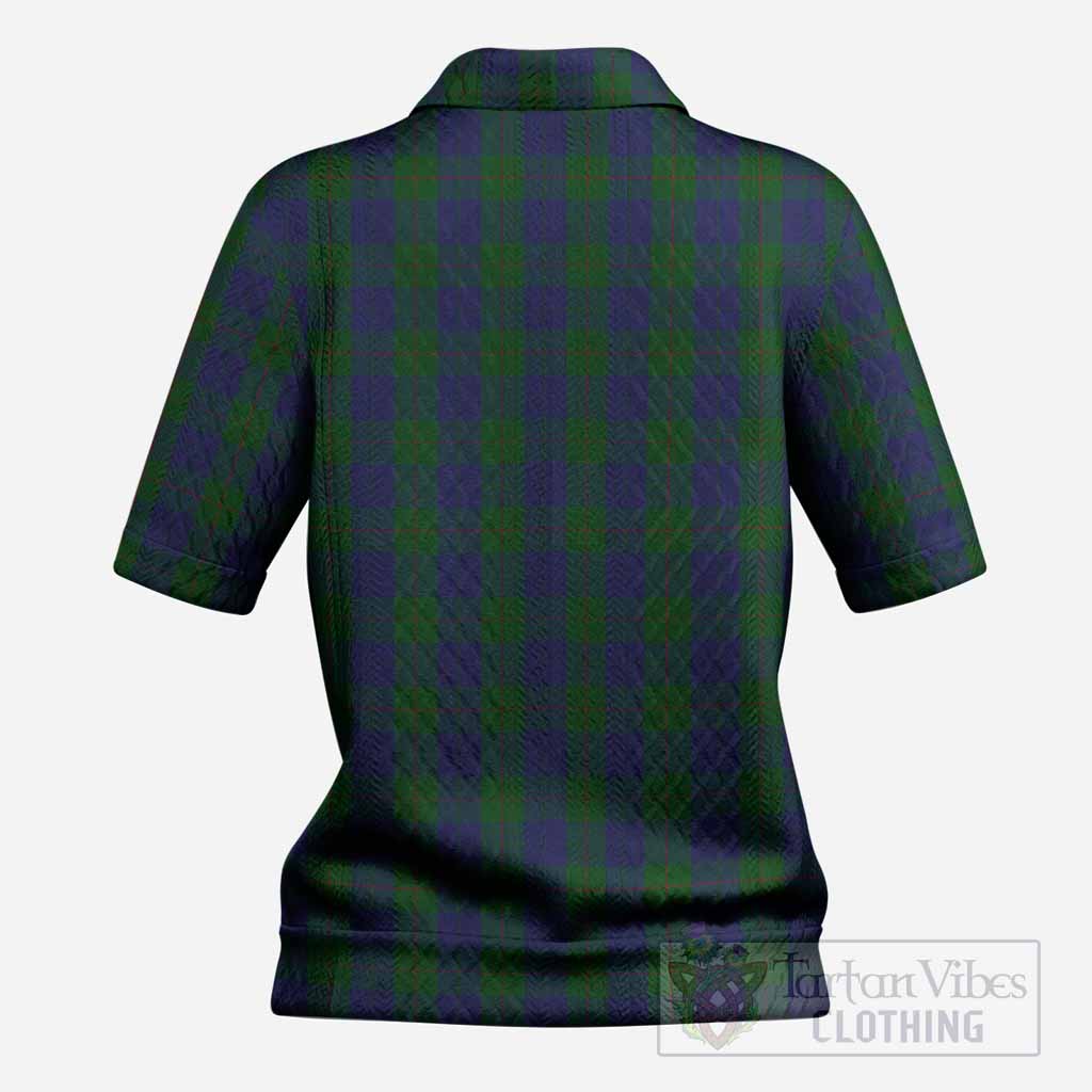 Barclay Tartan Women’s Polo Sweater Top with Family Crest
