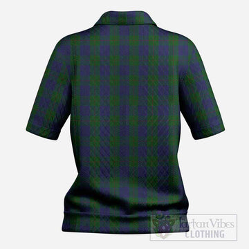 Barclay Tartan Women’s Polo Sweater Top with Family Crest