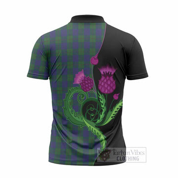Barclay Tartan Zipper Polo Shirt Traditional Scottish Thistle