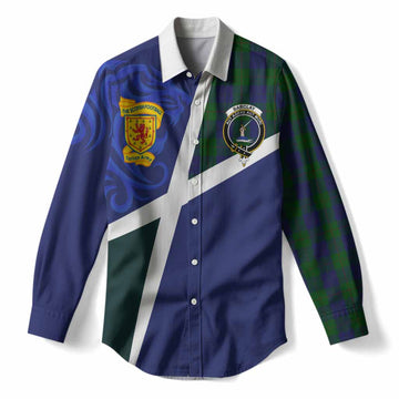 Barclay The Scottish Football Crest Women Casual Shirt Lion-Tartan Army