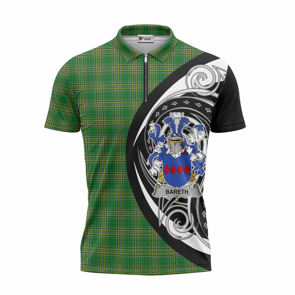 Bareth Irish Clan Zipper Polo Shirt Celtic Circle Style Unisex - Tartan Vibes Clothing