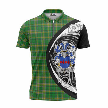 Tartan Vibes Clothing Bareth Irish Clan Zipper Polo Shirt Celtic Circle Style