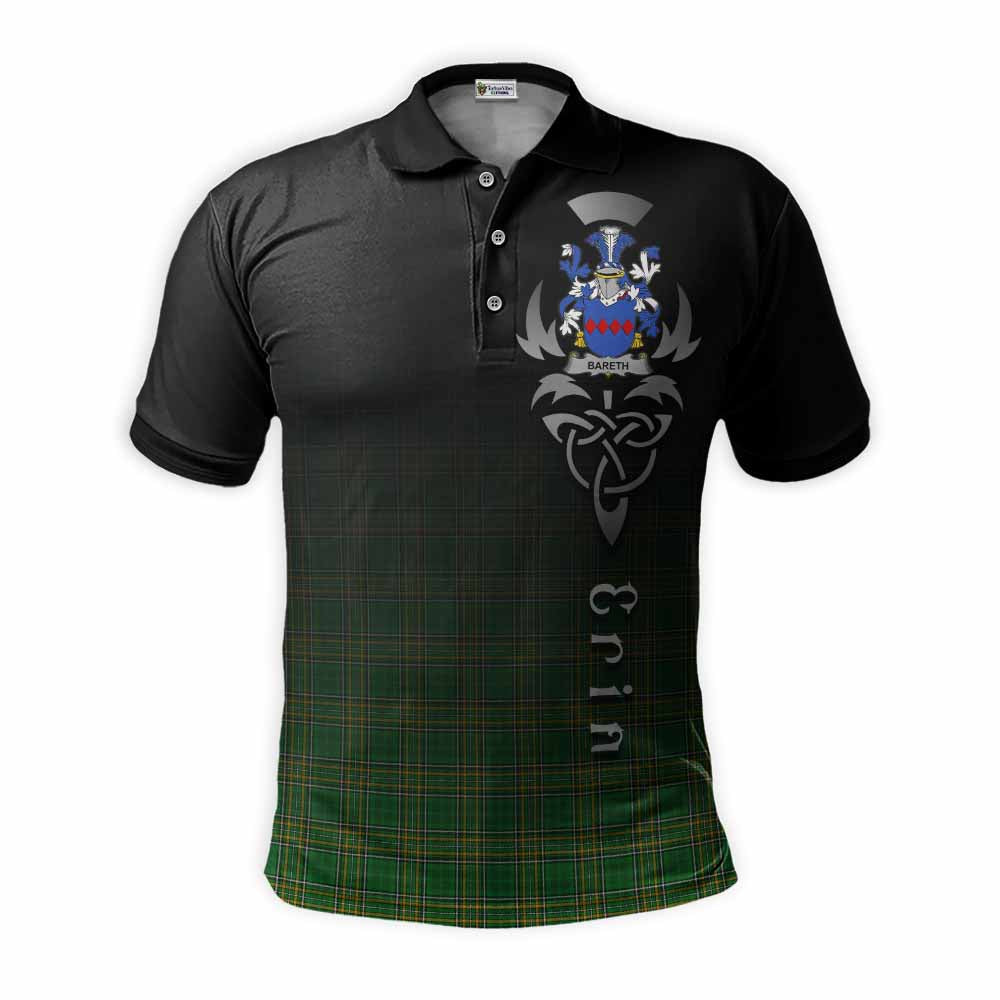 Tartan Vibes Clothing Bareth Irish Clan Polo Shirt with Coat of Arms Erin Go Bragh Celtic Inspired