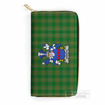 Bareth Irish Clan Tartan Women's Leather Wallet with Coat of Arms