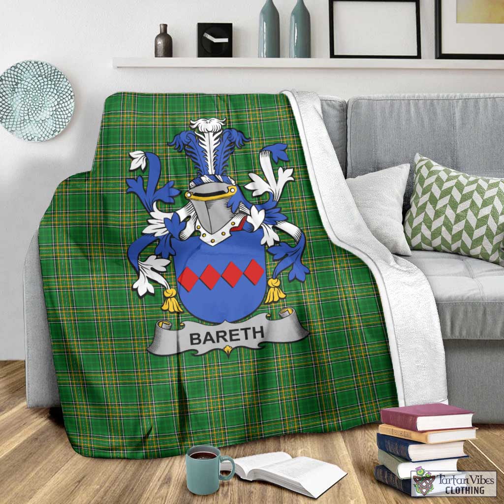 Bareth Irish Clan Tartan Blanket with Coat of Arms - Tartan Vibes Clothing