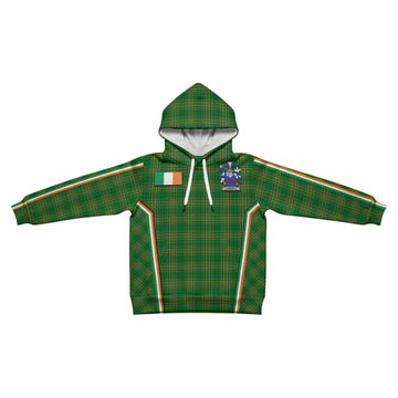 Bareth Irish Clan Coat of Arm Tartan Kid Hoodie Flag Style