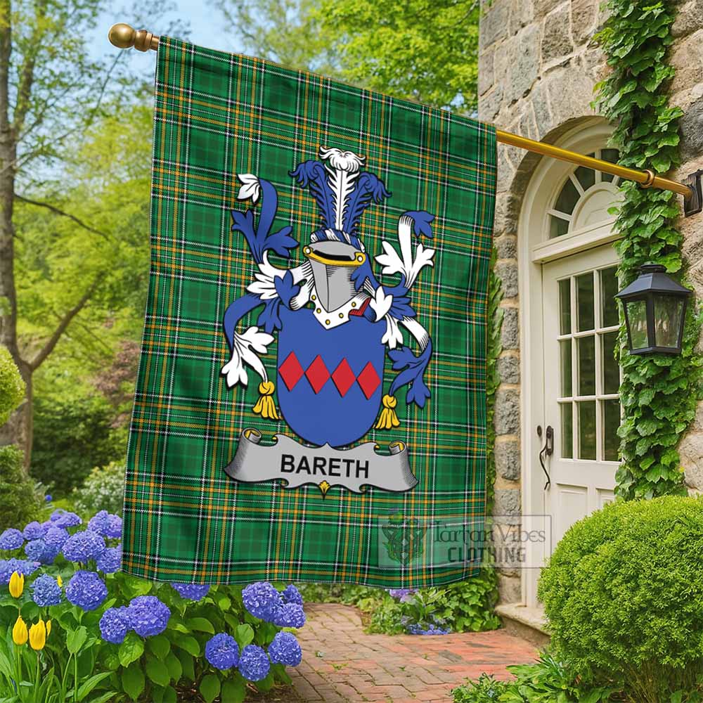Bareth Irish Clan Tartan Flag with Coat of Arms