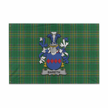 Bareth Irish Clan Tartan House Flag with Coat of Arms