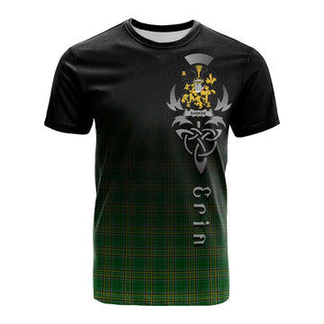 Tartan Vibes Clothing Barker Irish Clan Cotton T-shirt with Coat of Arms Erin Go Bragh Celtic Inspired
