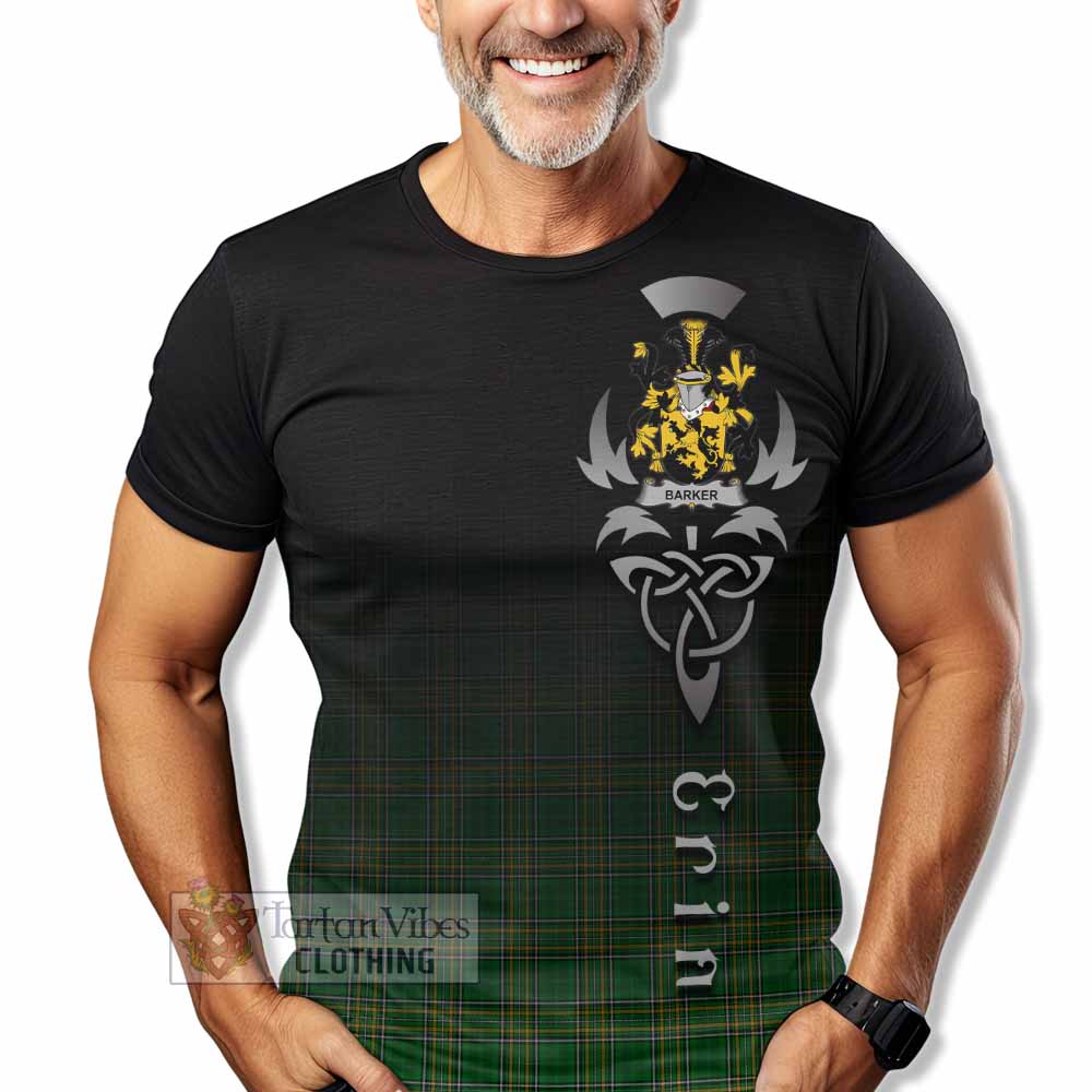 Tartan Vibes Clothing Barker Irish Clan T-Shirt with Coat of Arms Erin Go Bragh Celtic Inspired