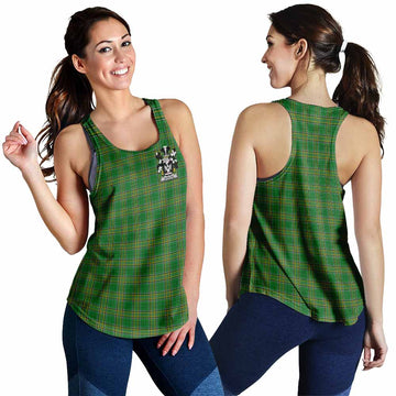 Tartan Vibes Clothing Barlow Irish Clan Tartan Women's Racerback Tanks with Coat of Arms