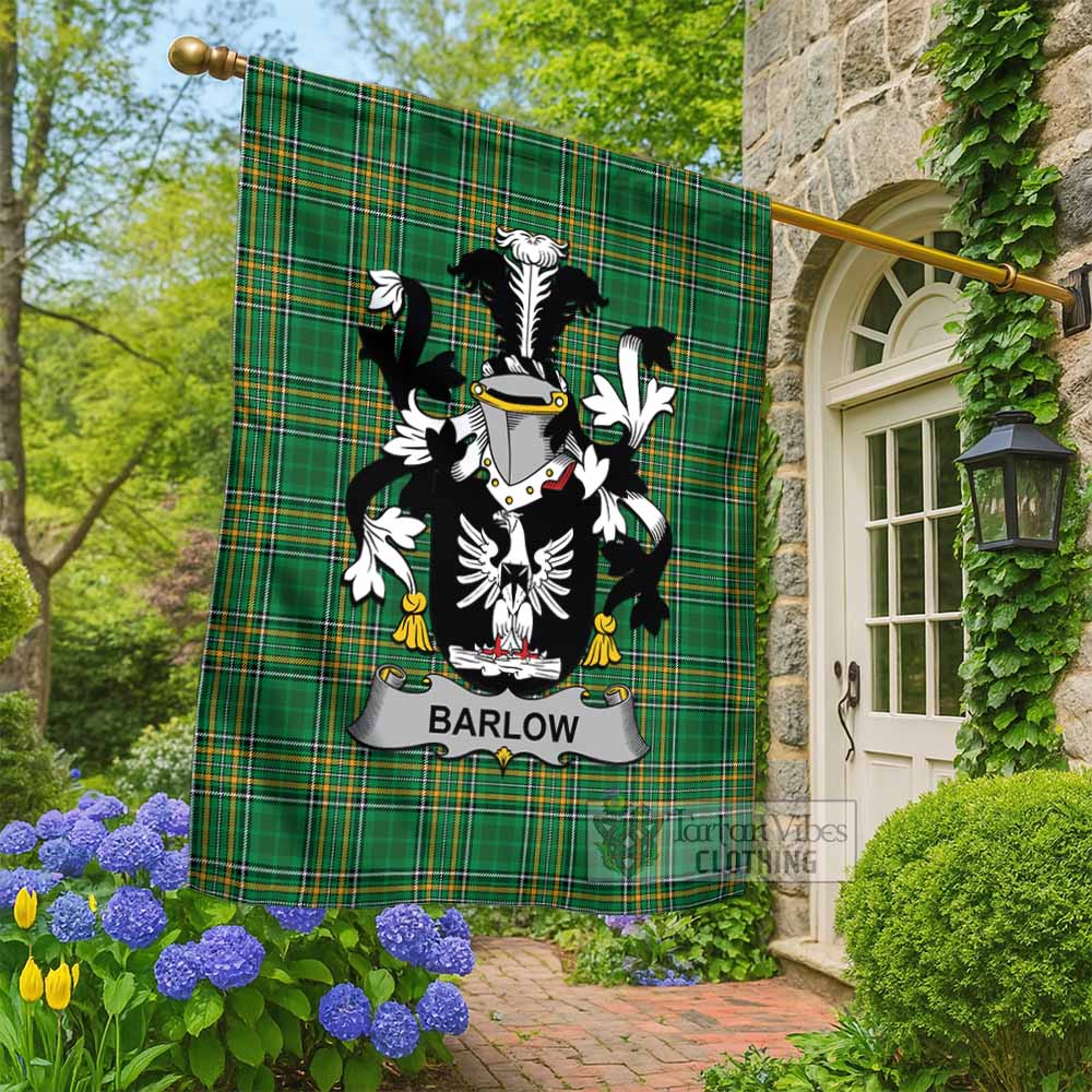 Barlow Irish Clan Tartan Flag with Coat of Arms