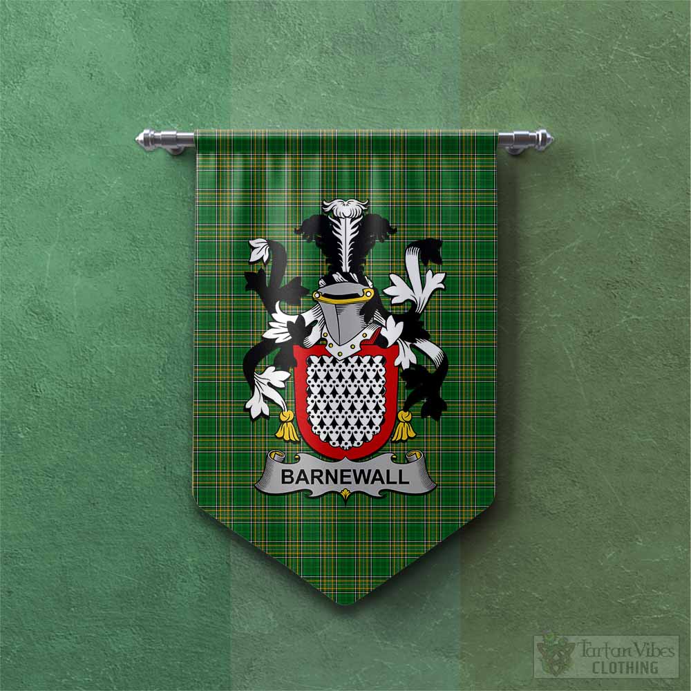 Tartan Vibes Clothing Barnewall Irish Clan Tartan Gonfalon, Tartan Banner with Coat of Arms
