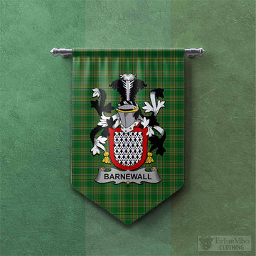 Barnewall Irish Clan Tartan Gonfalon, Tartan Banner with Coat of Arms
