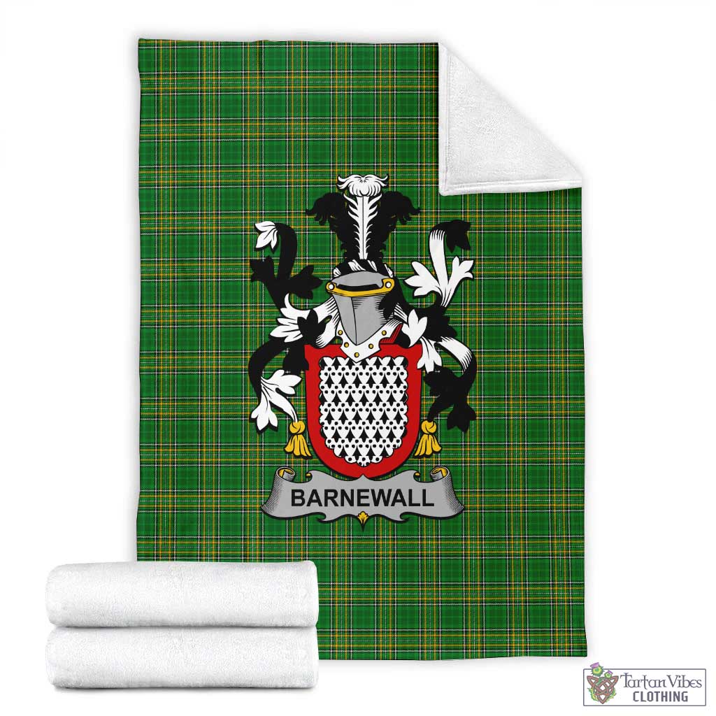 Tartan Vibes Clothing Barnewall Irish Clan Tartan Blanket with Coat of Arms