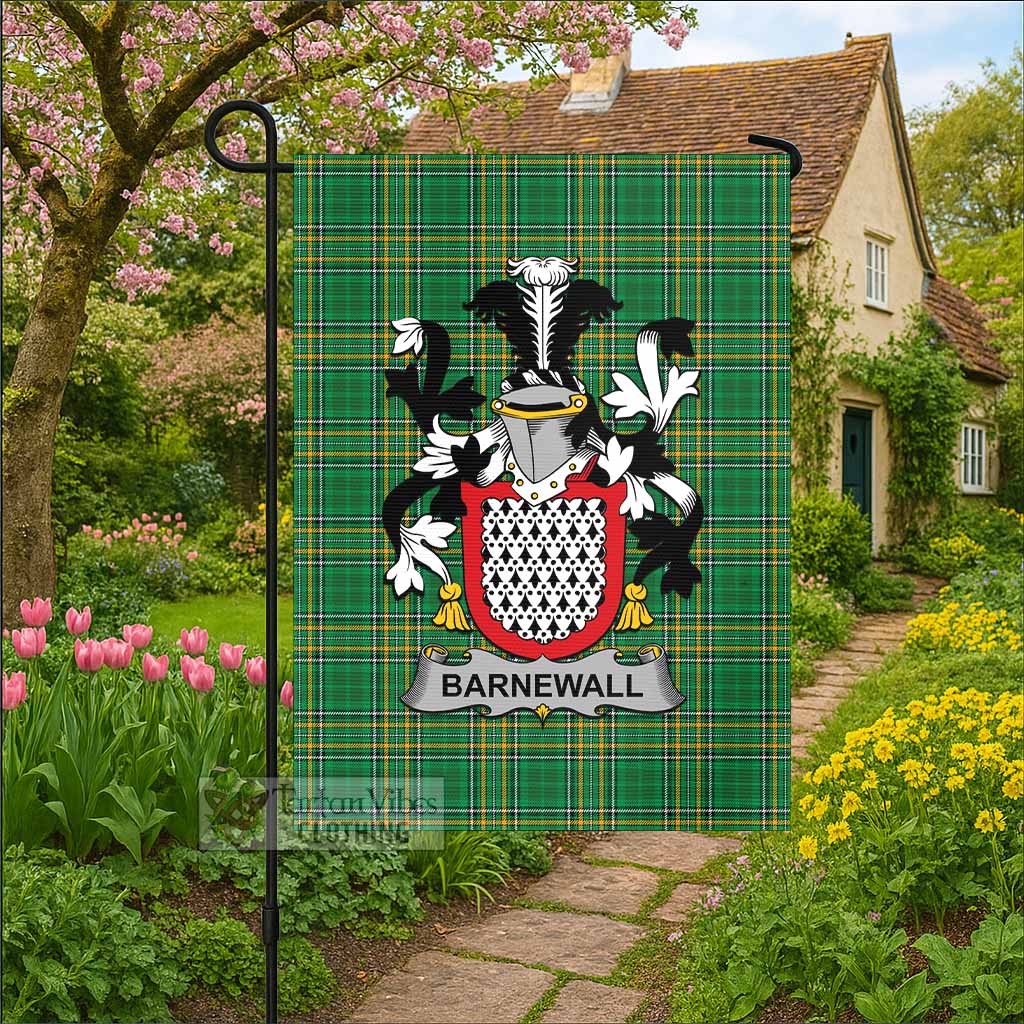 Barnewall Irish Clan Tartan Flag with Coat of Arms