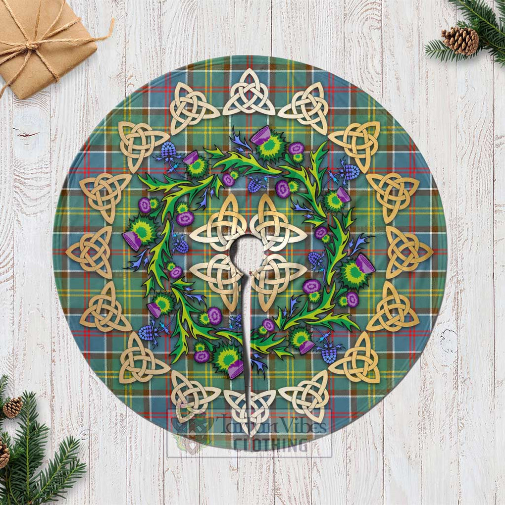 Barr Tartan Christmas Tree Skirt with Thistle Celtic Knot Style Casual Tree Skirts - Tartan Vibes Clothing
