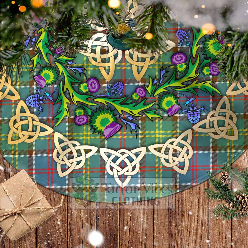 Barr Tartan Christmas Tree Skirt with Thistle Celtic Knot Style - Tartan Vibes Clothing