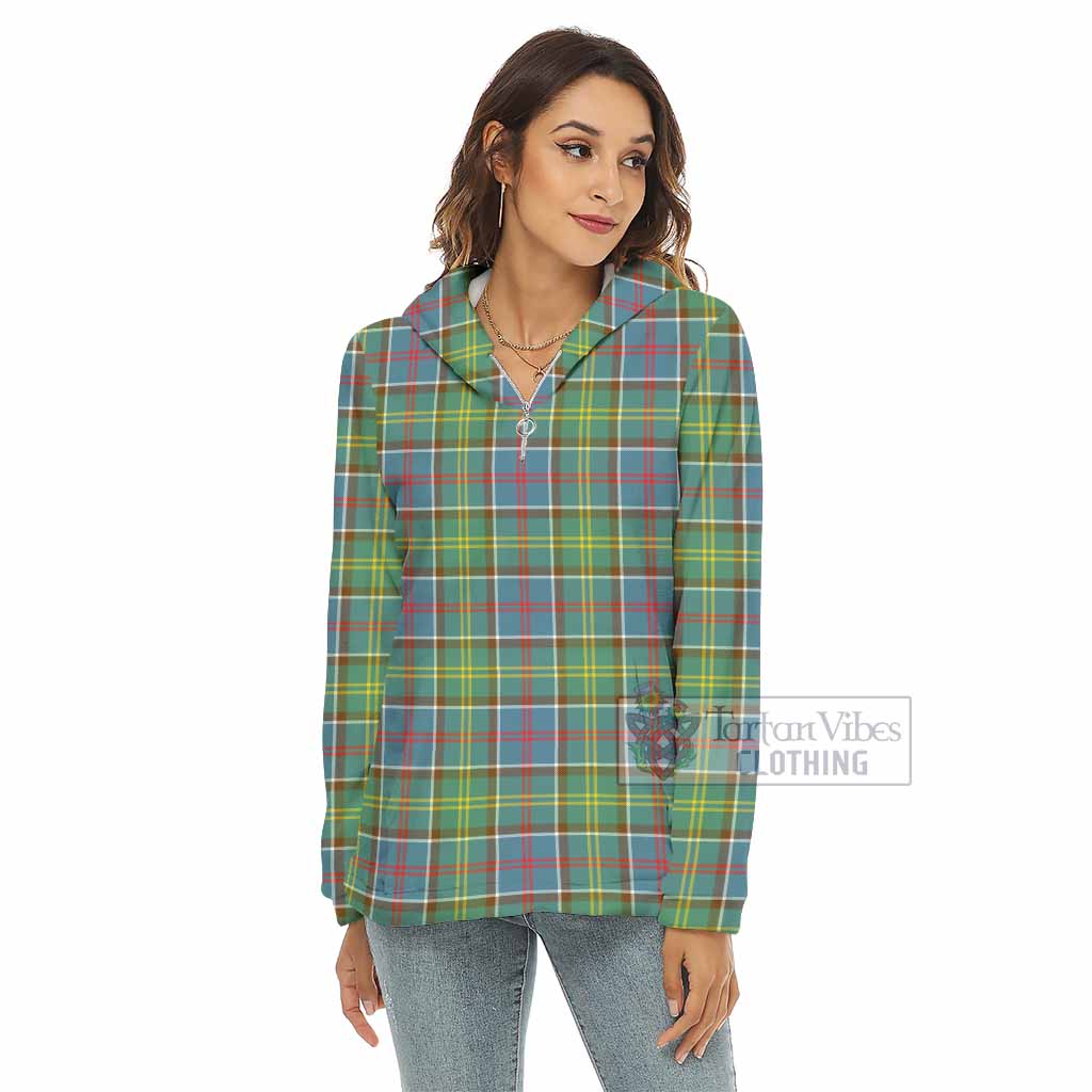 Barr Tartan Women's Borg Fleece Hoodie with Half Zip - Tartan Vibes Clothing