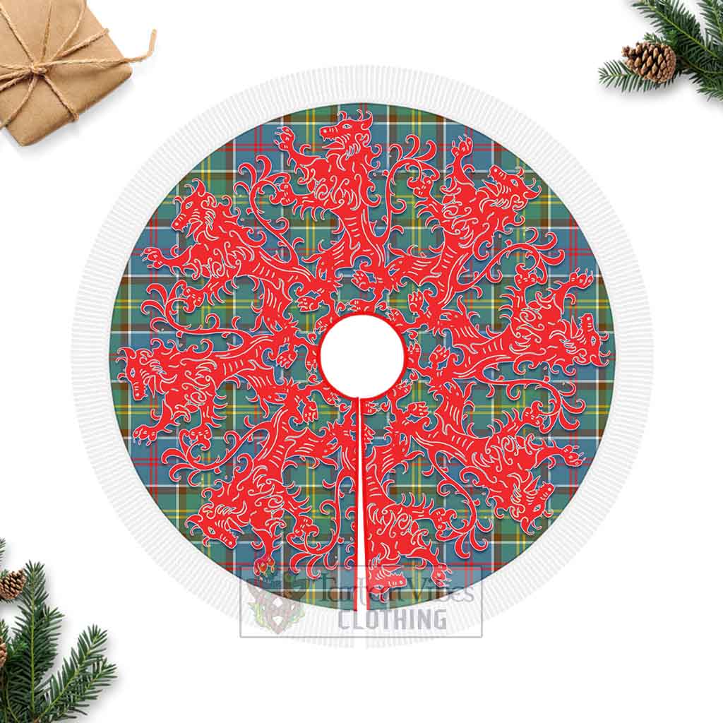 Barr Tartan Christmas Tree Skirt Lion Rampant Style Fringed Tree Skirts - Tartan Vibes Clothing